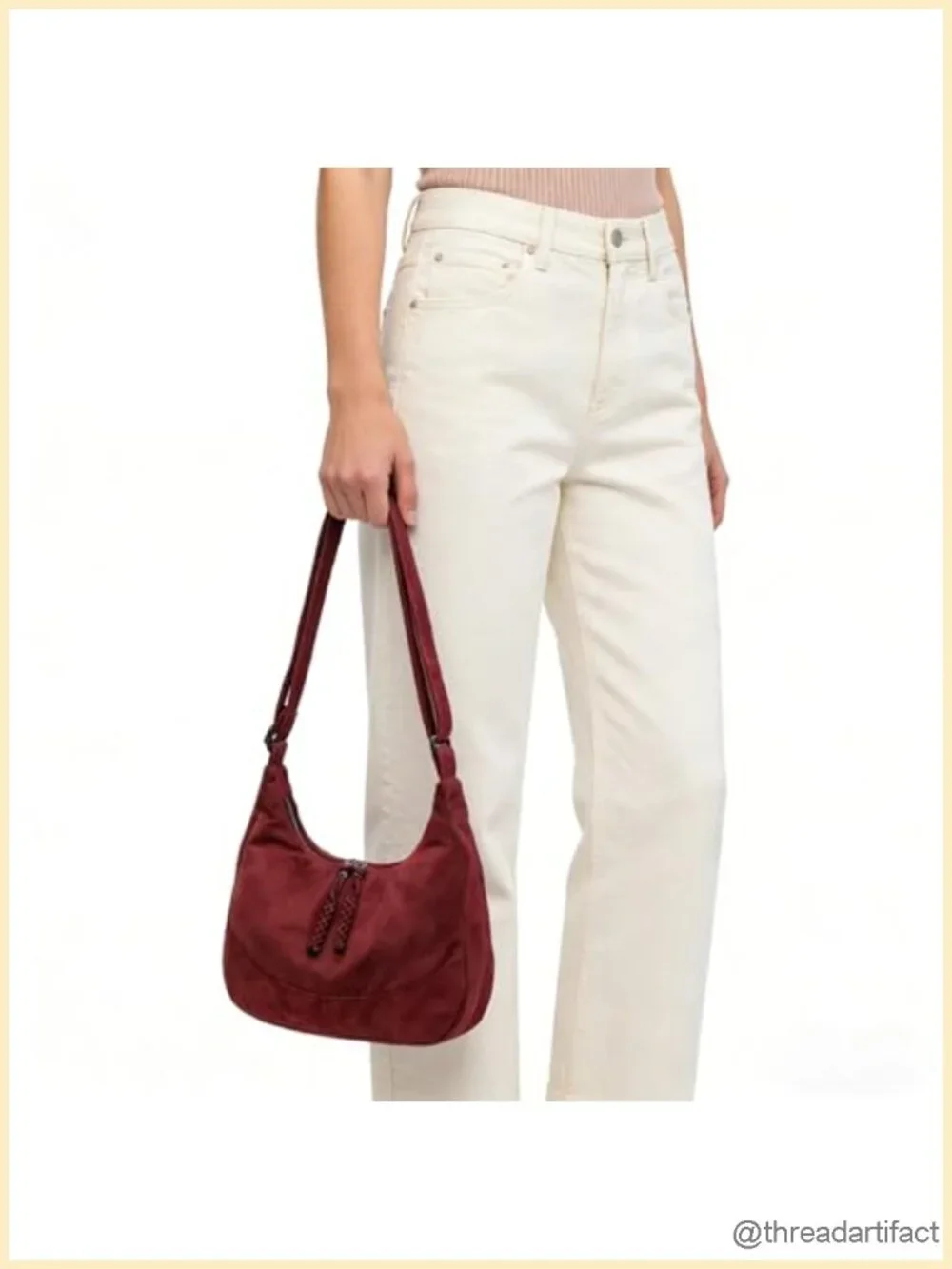 Ultra Soft Foldable Vegan Leather Crossbody Bag, Slouchy Hobo Handbag Tote